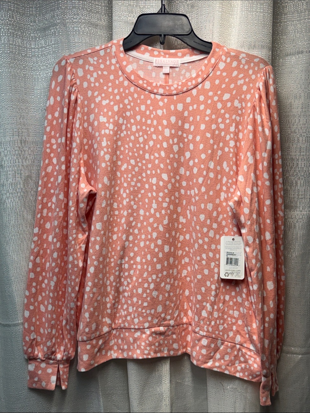PJ Salvage Womens Coral Crystal Cove Printed Long Sleeve Pullover top medium - Picture 7 of 7